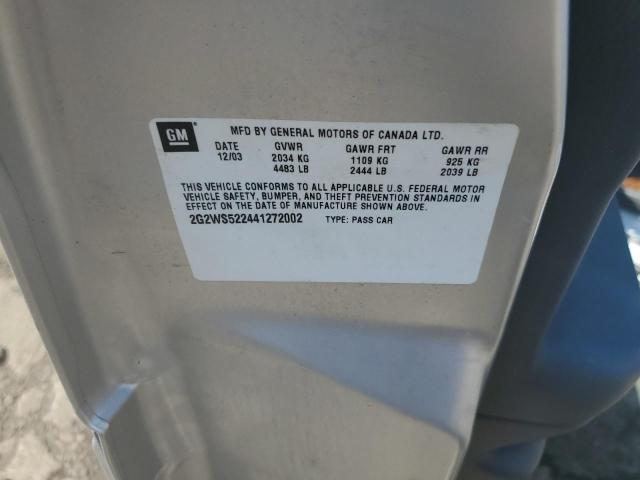 2G2WS522441272002 - 2004 PONTIAC GRAND PRIX GT2 SILVER photo 12