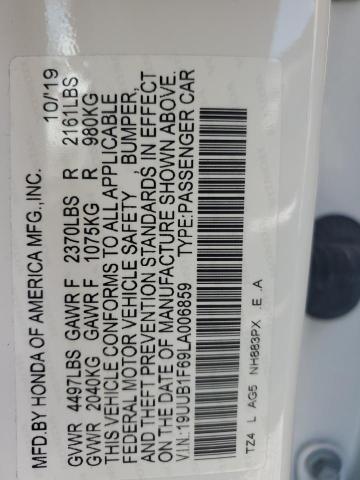 19UUB1F69LA006859 - 2020 ACURA TLX TECHNOLOGY WHITE photo 12
