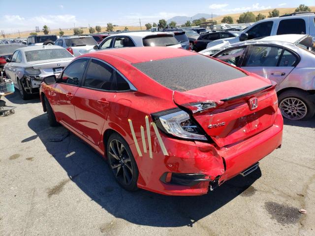 2HGFC2F87KH523834 - 2019 HONDA CIVIC SPORT RED photo 2