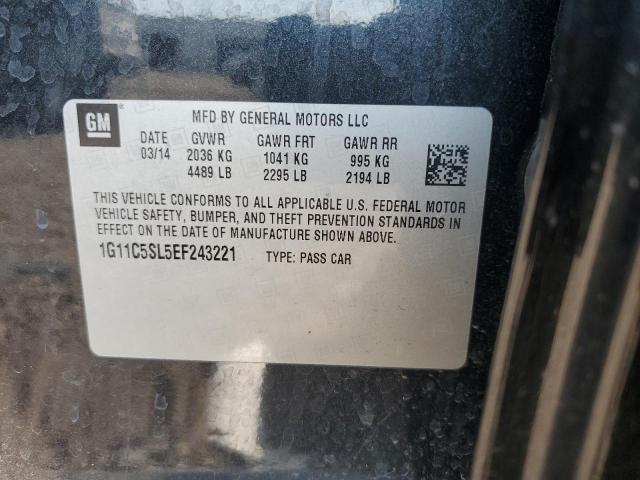 1G11C5SL5EF243221 - 2014 CHEVROLET MALIBU 1LT BLACK photo 12