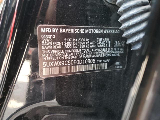 5UXWX9C50E0D10806 - 2014 BMW X3 XDRIVE28I BLACK photo 13