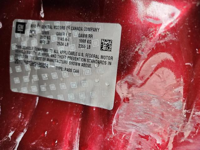 2G1145S35H9185024 - 2017 CHEVROLET IMPALA PREMIER 红色 照片 12