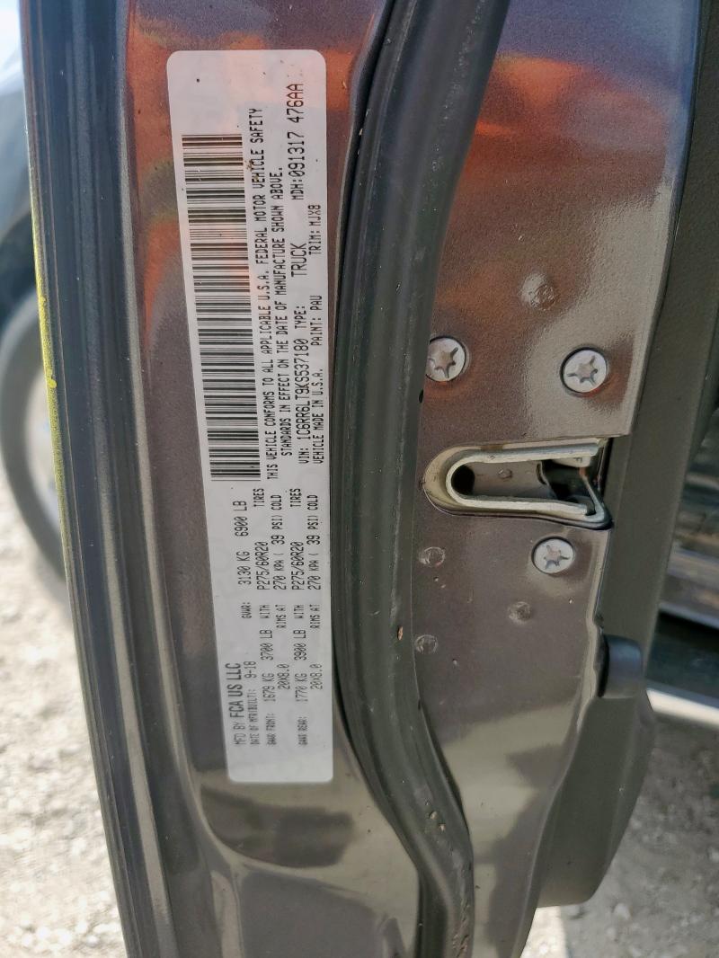 1C6RR6LT9KS537180 - 2019 RAM 1500 CLASSIC SLT Grafito foto 12