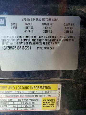 1G1ZH57B19F130201 - 2009 CHEVROLET MALIBU 1LT BLUE photo 13