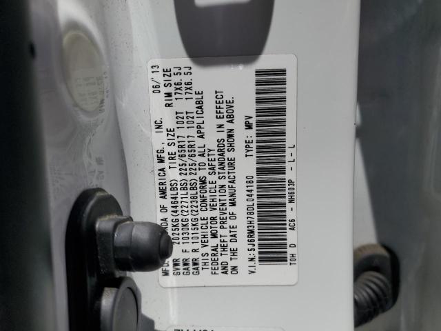 5J6RM3H78DL044180 - 2013 HONDA CR-V EXL WHITE photo 14