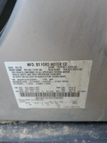 MAJ6P1UL9JC220405 - 2018 FORD ECOSPORT SE ვერცხლისფერი ფოტო 12