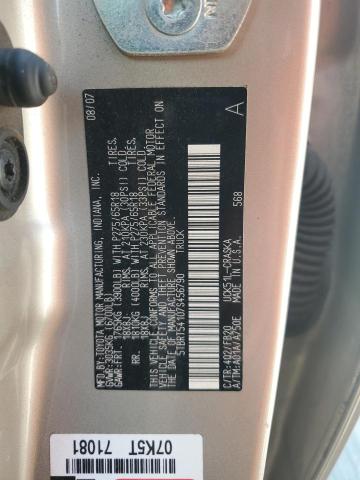 5TBRT54107S456790 - 2007 TOYOTA TUNDRA DOUBLE CAB SR5 GOLD photo 12