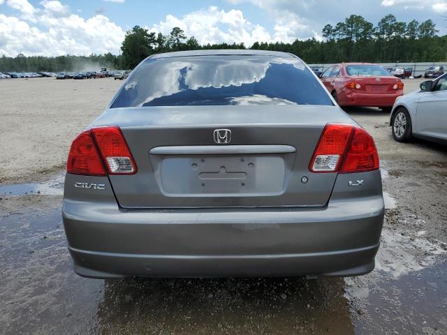 2HGES15594H597579 - 2004 HONDA CIVIC LX GRAY photo 6