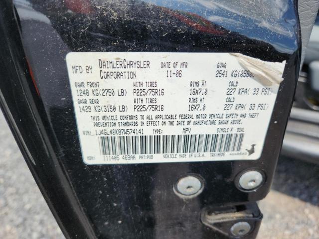 1J4GL48K87W574141 - 2007 JEEP LIBERTY SPORT 黑色 照片 13