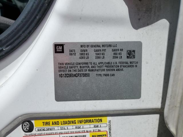 1G1ZC5E04CF373850 - 2012 CHEVROLET MALIBU 1LT 白色 照片 12