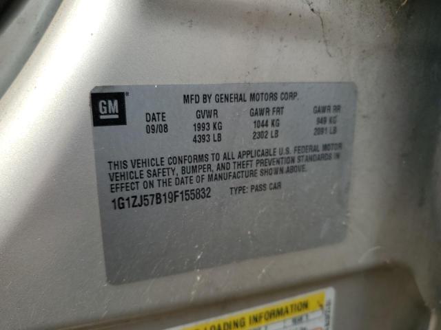 1G1ZJ57B19F155832 - 2009 CHEVROLET MALIBU 2LT GOLD photo 12