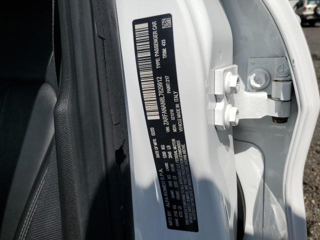 ZARFANAN8L7629912 - 2020 ALFA ROMEO GIULIA WHITE photo 12