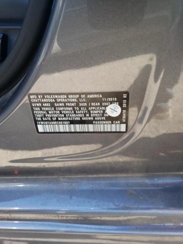 1VWCN7A39EC051807 - 2014 VOLKSWAGEN PASSAT SEL GRAY photo 12