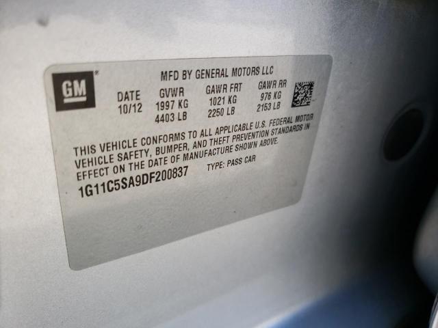 1G11C5SA9DF200837 - 2013 CHEVROLET MALIBU 1LT 银色 照片 12