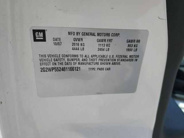 2G2WP552481166121 - 2008 PONTIAC GRAND PRIX 白色 照片 13