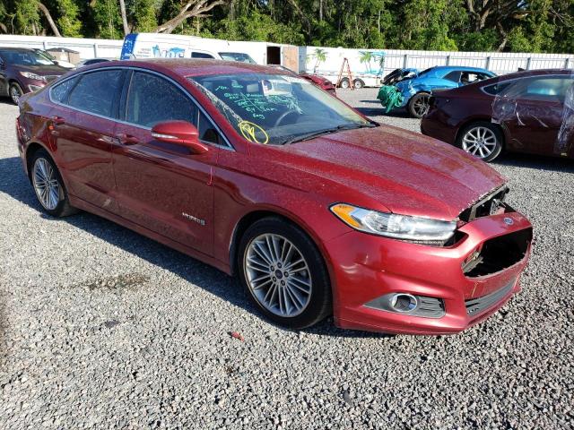 3FA6P0LU1ER252079 - 2014 FORD FUSION SE HYBRID RED photo 4