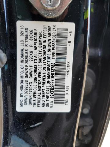19XFB2F97DE013783 - 2013 HONDA CIVIC EXL BLACK photo 12
