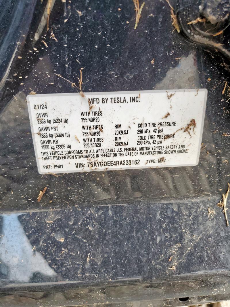 7SAYGDEE4RA233162 - 2024 TESLA MODEL Y CHARCOAL photo 14