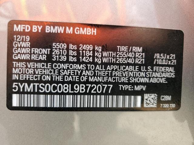 5YMTS0C08L9B72077 - 2020 BMW X3 M COMPETITION SILVER photo 13