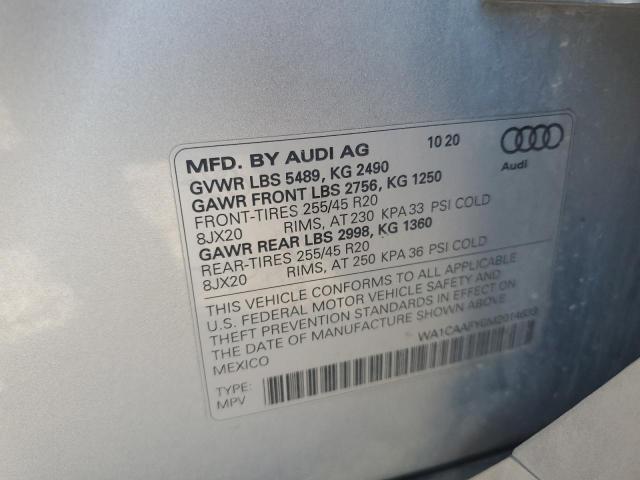 WA1CAAFY6M2014633 - 2021 AUDI Q5 PRESTIGE 银色 照片 13