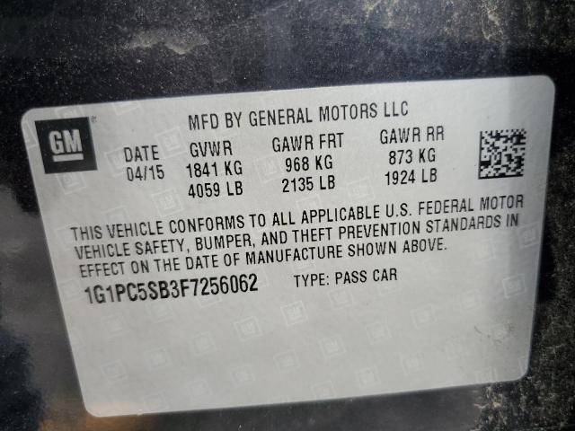 1G1PC5SB3F7256062 - 2015 CHEVROLET CRUZE LT 石墨色 照片 13