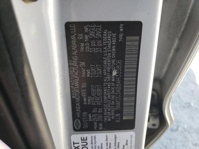 5NMSG3AB8AH335806 - 2010 HYUNDAI SANTA FE GLS SILVER photo 14