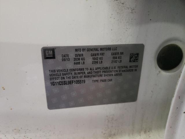 1G11C5SL9EF105519 - 2014 CHEVROLET MALIBU 1LT 白色 照片 12