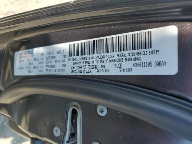 1C6RR7VT1FS586401 - 2015 RAM 1500 LARAMIE GRAY photo 12