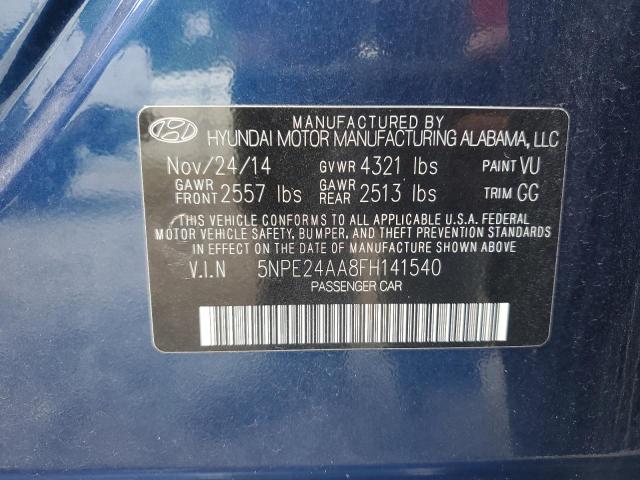 5NPE24AA8FH141540 - 2015 HYUNDAI SONATA ECO BLUE photo 12