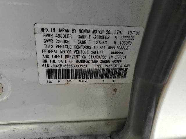 JH4KB16565C003923 - 2005 ACURA RL WHITE photo 12