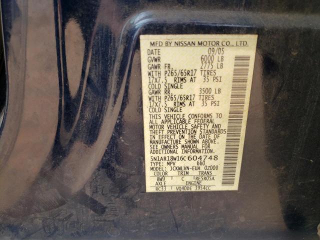 5N1AR18W16C604748 - 2006 NISSAN PATHFINDER LE BLUE photo 13