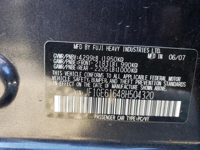 JF1GE61648H504320 - 2008 SUBARU IMPREZA 2.5I GRAY photo 13