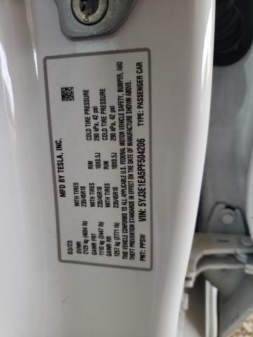 5YJ3E1EA5PF504206 - 2023 TESLA MODEL 3 WHITE photo 14