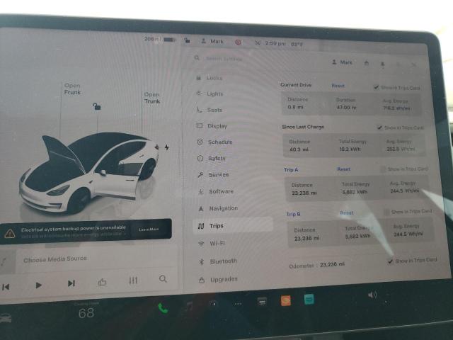 5YJ3E1EA5PF504206 - 2023 TESLA MODEL 3 WHITE photo 9