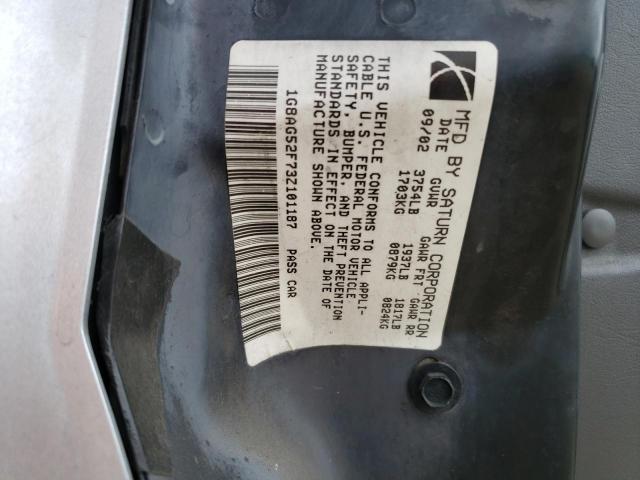 1G8AG52F73Z101187 - 2003 SATURN ION LEVEL 1 SILVER photo 12