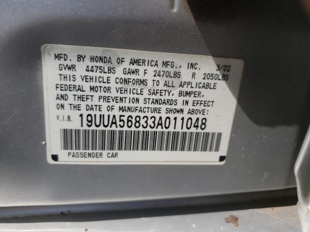 19UUA56833A011048 - 2003 ACURA 3.2TL TYPE-S SILVER photo 13