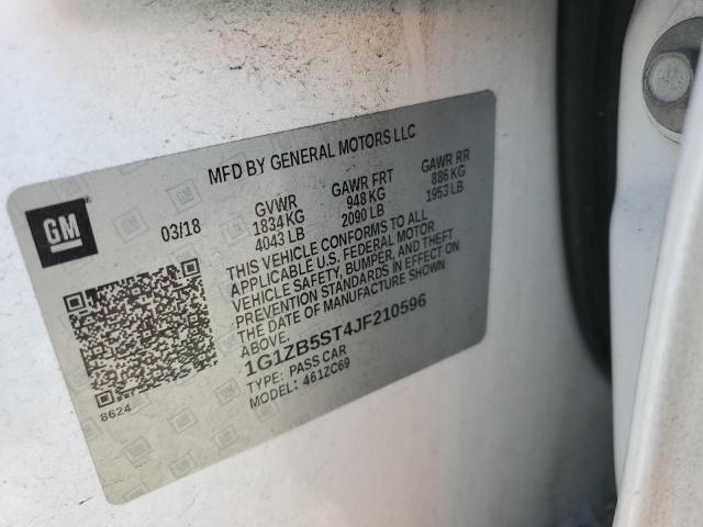 1G1ZB5ST4JF210596 - 2018 CHEVROLET MALIBU LS WHITE photo 12