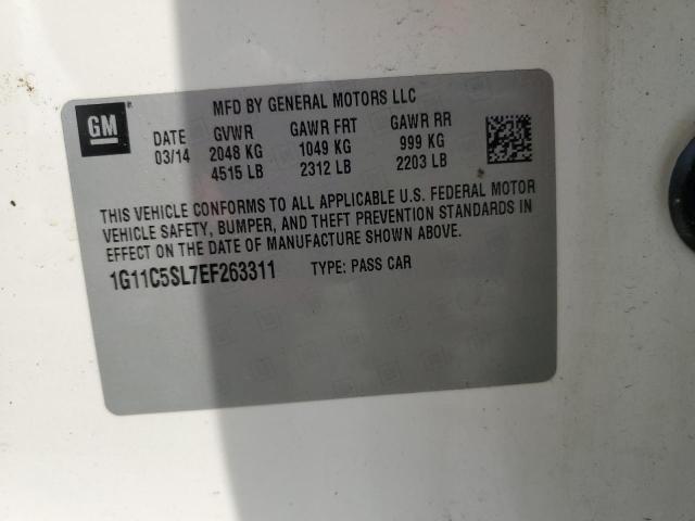 1G11C5SL7EF263311 - 2014 CHEVROLET MALIBU 1LT 白色 照片 12