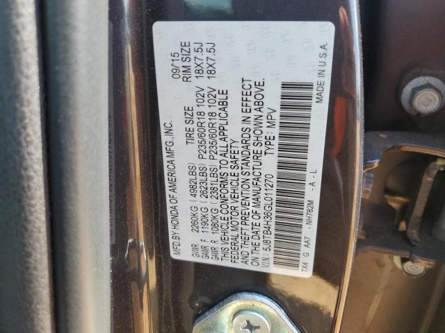 5J8TB4H36GL011270 - 2016 ACURA RDX GRAY photo 13