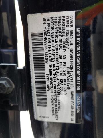 YV4CN592061302047 - 2006 VOLVO XC90 BLUE photo 12