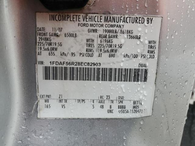 1FDAF56R28EC82903 - 2008 FORD F550 SUPER DUTY SILVER photo 12