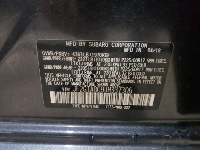 JF2GTABC9JH337306 - 2018 SUBARU CROSSTREK PREMIUM GRAY photo 13