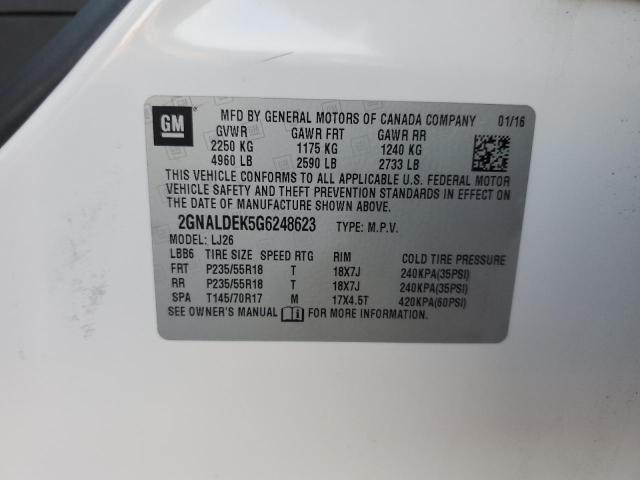 2GNALDEK5G6248623 - 2016 CHEVROLET EQUINOX LS LTZ WHITE photo 12