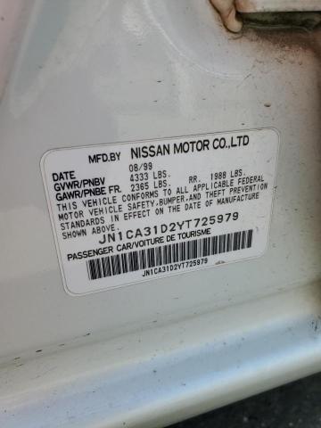 JN1CA31D2YT725979 - 2000 NISSAN MAXIMA GLE WHITE photo 12