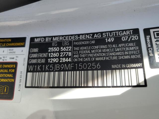 W1K1K5JB9MF150256 - 2021 MERCEDES-BENZ E 450 WHITE photo 13