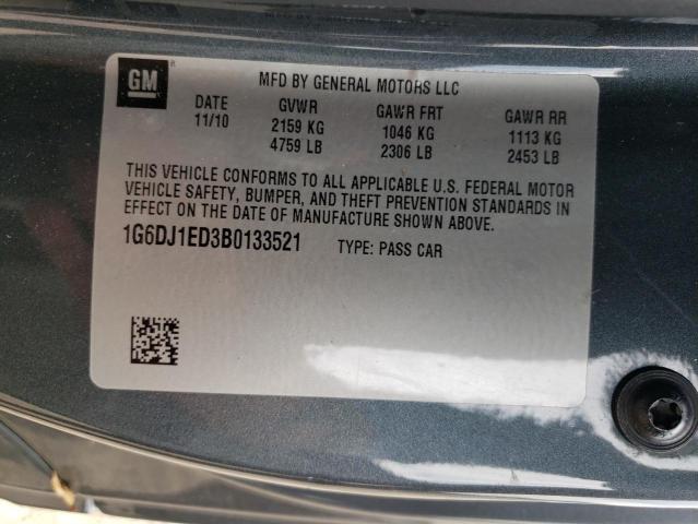 1G6DJ1ED3B0133521 - 2011 CADILLAC CTS PERFORMANCE COLLECTION Серый фото 12