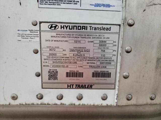 3H3V532C0HT061396 - 2017 HYUNDAI TRANSLEAD WHITE photo 10