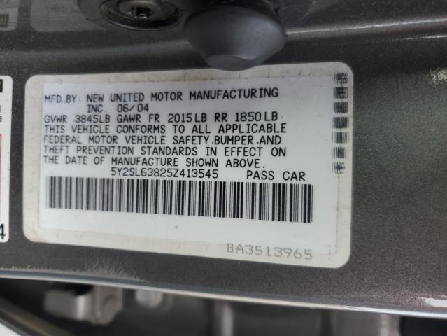 5Y2SL63825Z413545 - 2005 PONTIAC VIBE GRAY photo 13