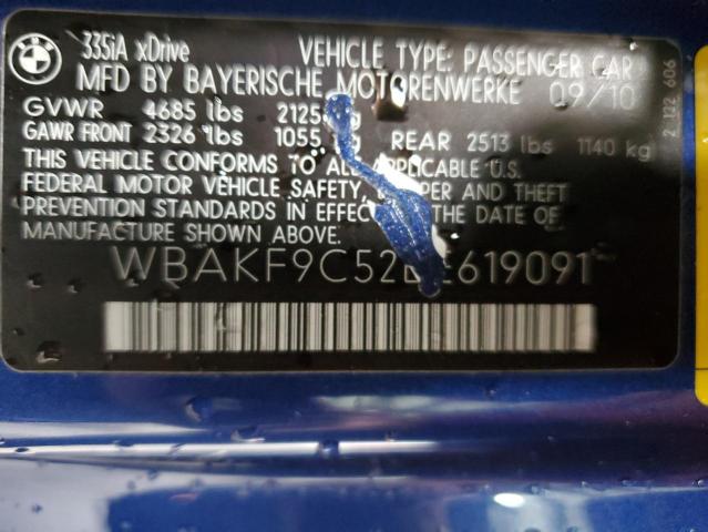 WBAKF9C52BE619091 - 2011 BMW 335 XI BLUE photo 13