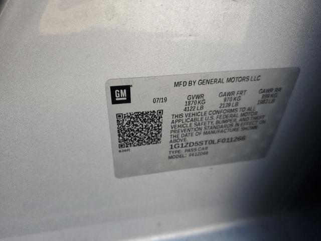 1G1ZD5ST0LF011266 - 2020 CHEVROLET MALIBU LT SILVER photo 13